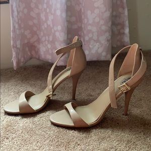 Nude Ankle Strap Heels - Size 9.5